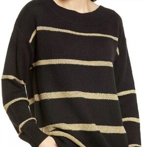 Treasure And Bond Black And Gold Sweater Size Extra Small